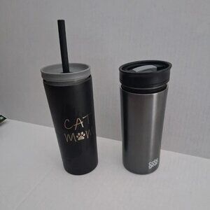 2 stainless steel travel mugs. 24 hours cold 8 hours hot.